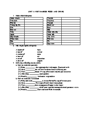 Từ vựng và bài tập Unit 5 môn Tiếng Anh Lớp 7